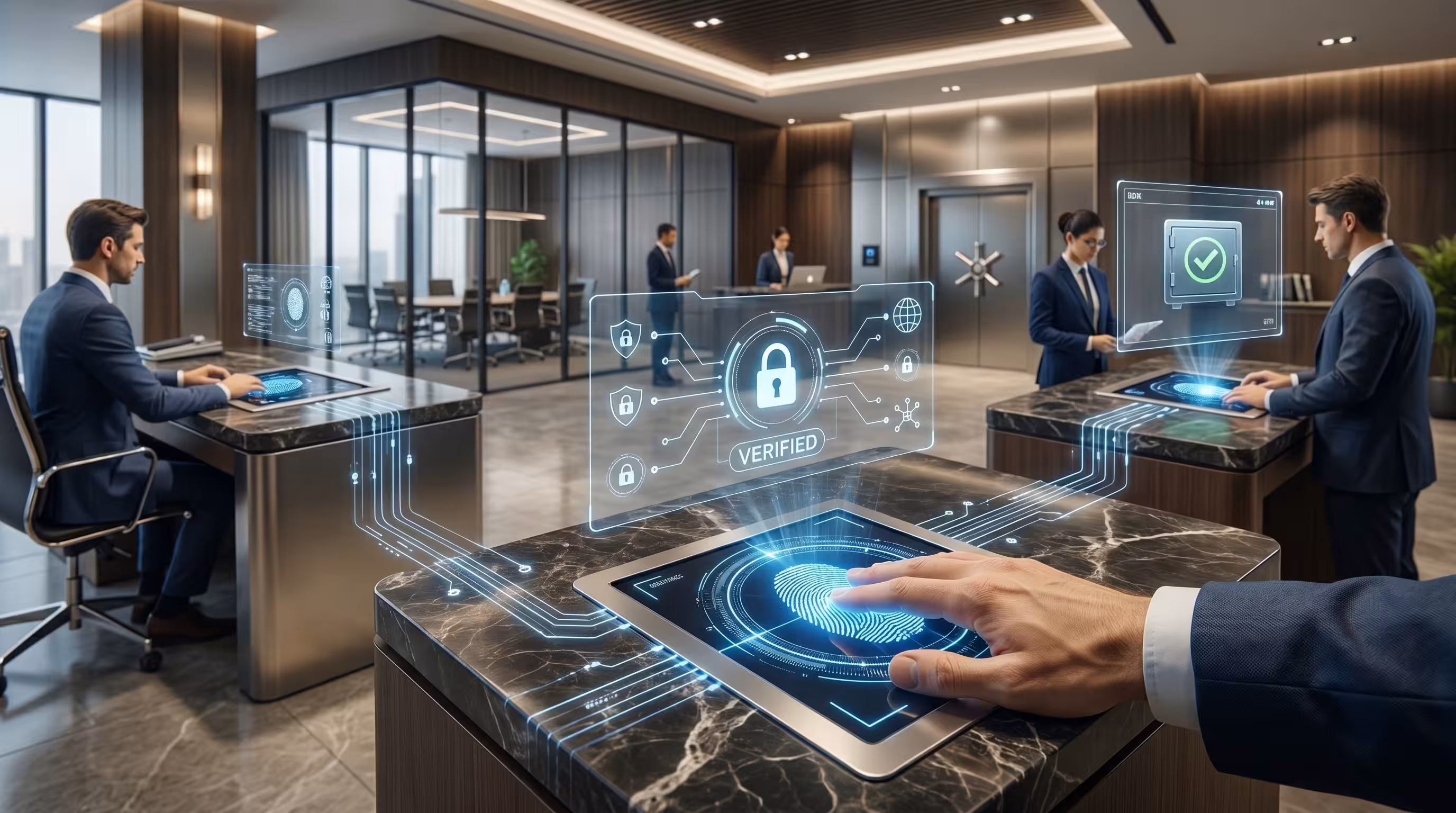 Digital authentication with fingerprint, secured transactions