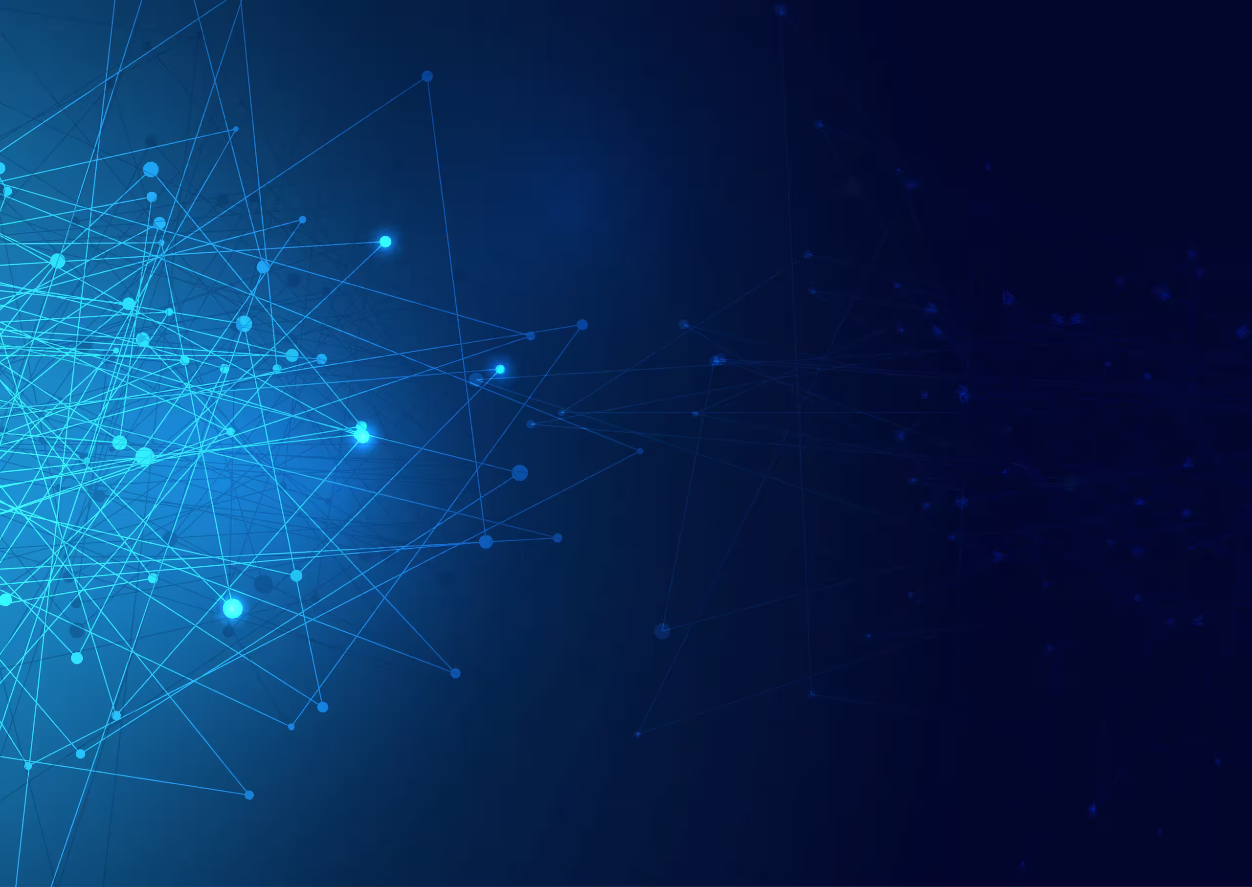 Fondo azul con una red de nodos y líneas conectadas